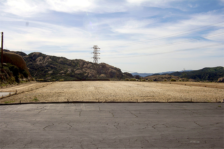 This photo shows a wide shot of the Building 204 area in March 2016 soon after a hydroseed mulch was applied.